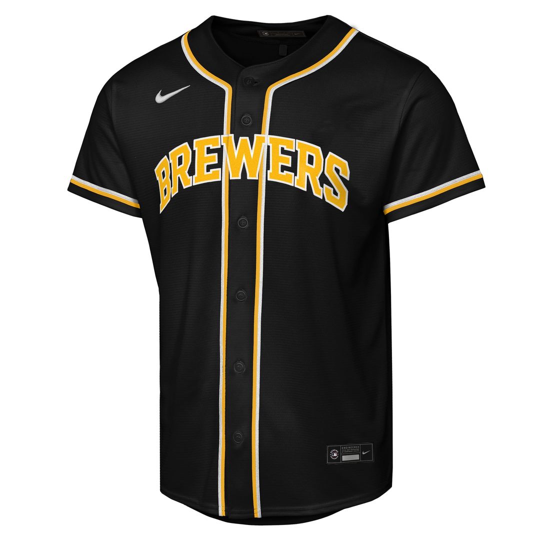 Milwaukee Brewers Jackson Chourio Youth Fashion Replica Jersey - Black
