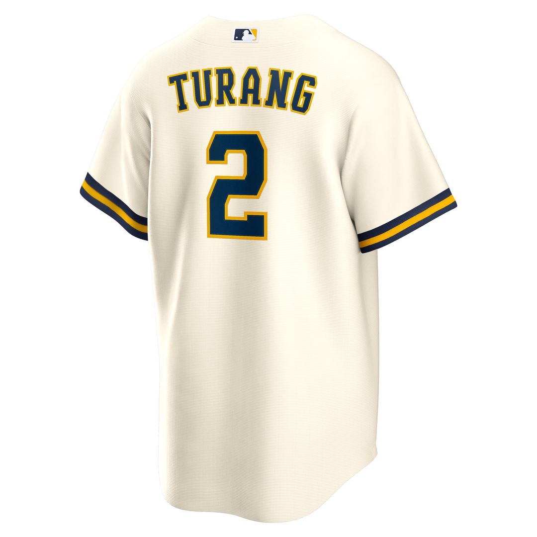 Milwaukee Brewers Brice Turang Home Replica Jersey - Cream