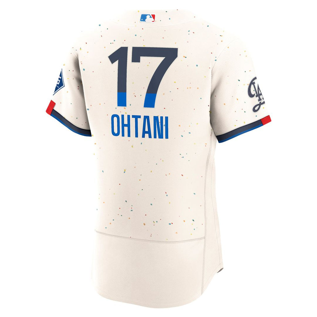 Los Angeles Dodgers Shohei Ohtani City Connect Authentic Sponsor Patch Jersey - Cream