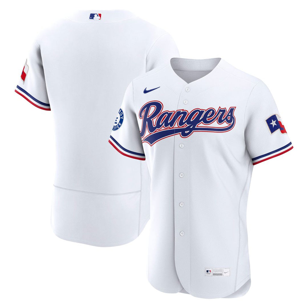 Texas Rangers Home Sponsor Patch Authentic Jersey - White