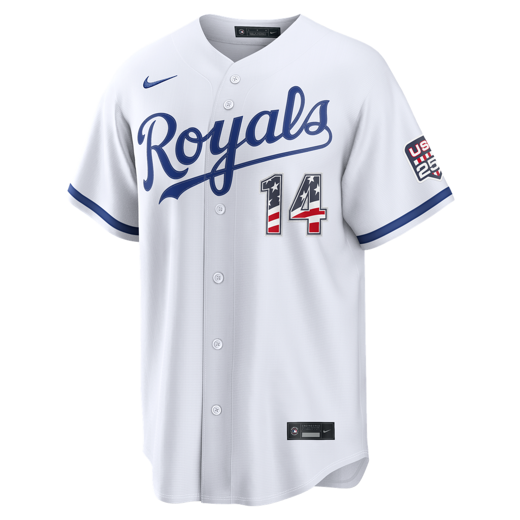 Kansas City Royals Jac Caglianone USA 250 Fourth of July Home Stadium Jersey - White