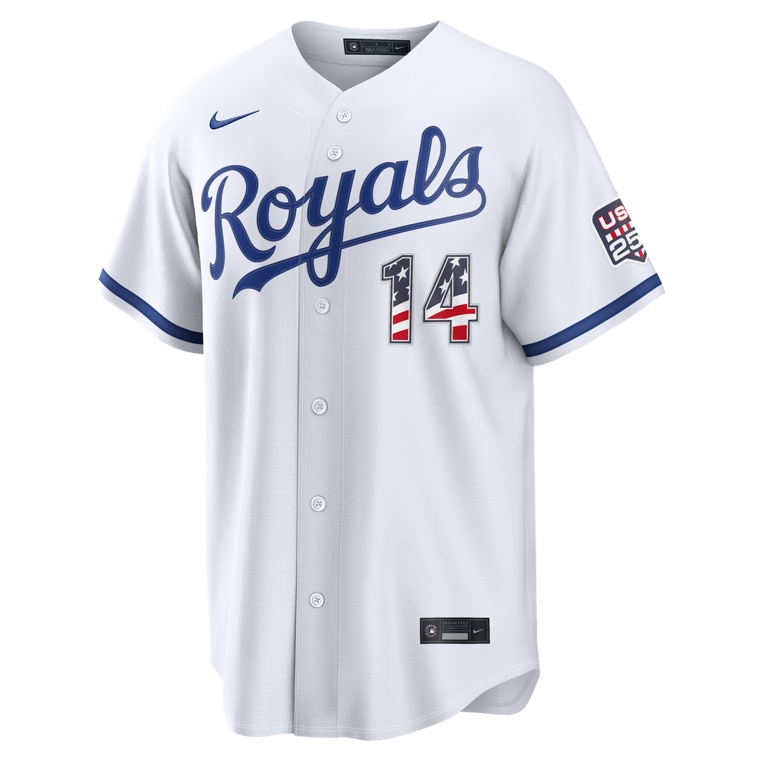 Kansas City Royals Jac Caglianone USA 250 Fourth of July Home Stadium Jersey - White