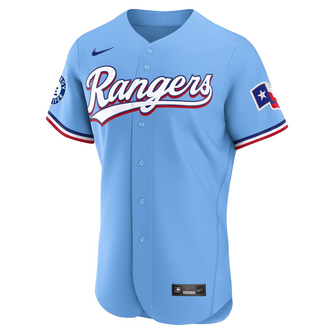 Texas Rangers Alternate Authentic Jersey - Light Blue