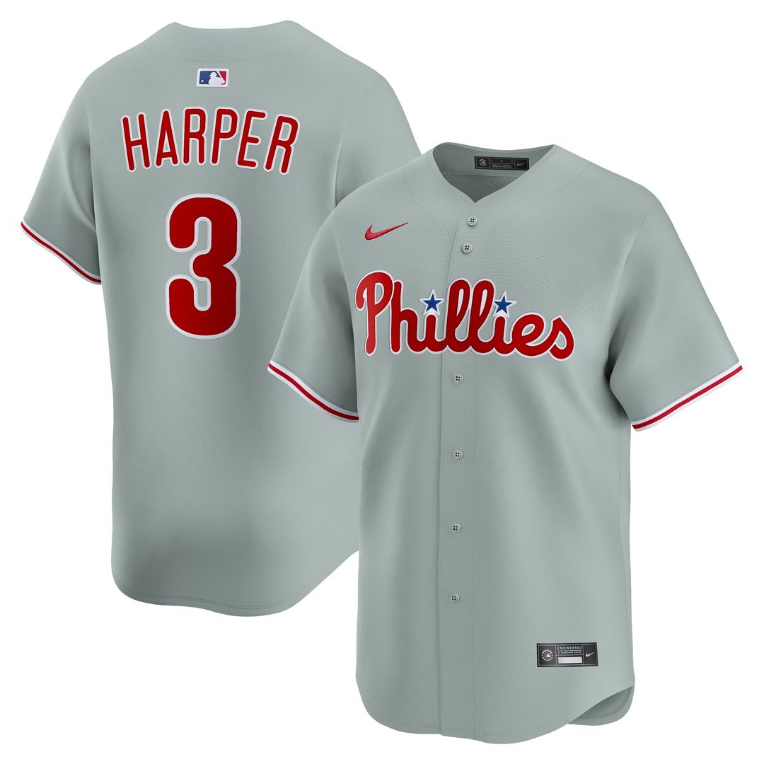 Philadelphia Phillies Bryce Harper Road Limited Jersey - Gray