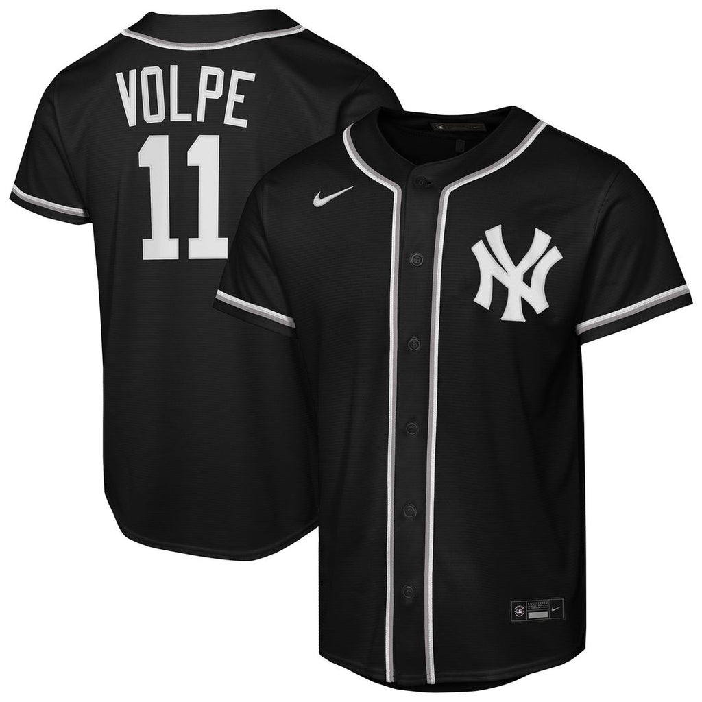 New York Yankees Anthony Volpe Youth Fashion Replica Jersey - Black