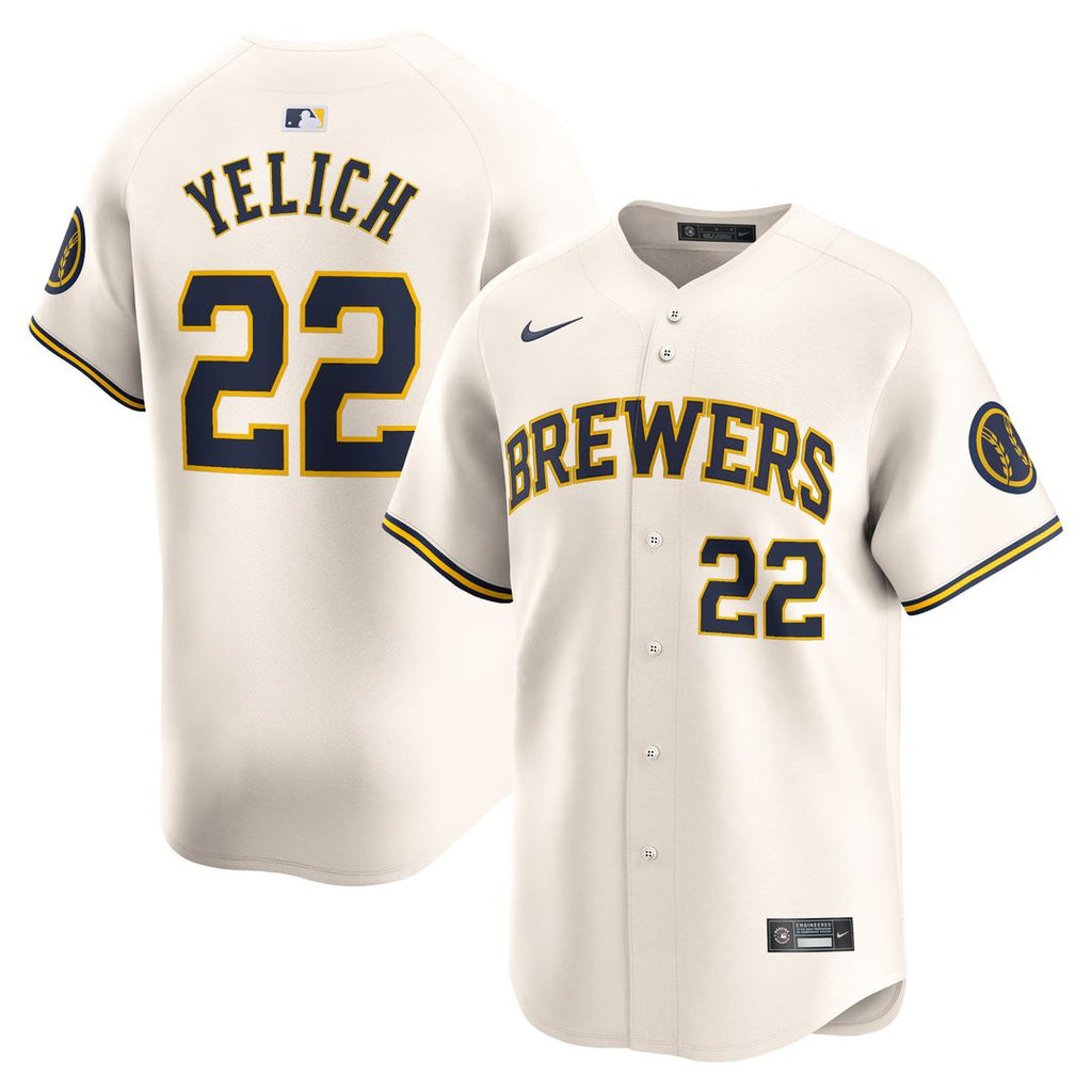 Milwaukee Brewers Christian Yelich Home Limited Jersey - Cream