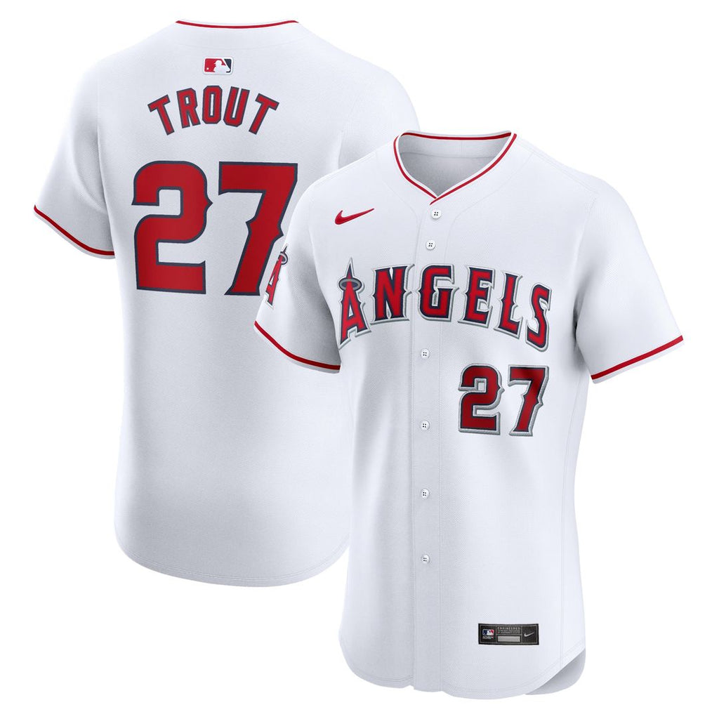 Los Angeles Angels Mike Trout Home Elite Jersey - White