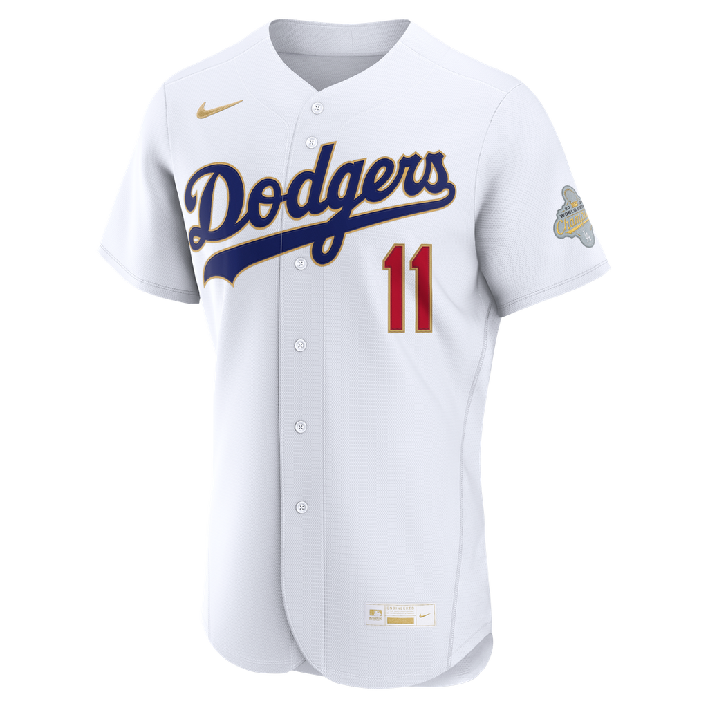Los Angeles Dodgers Roki Sasaki 2026 Gold Collection Authentic Jersey - White