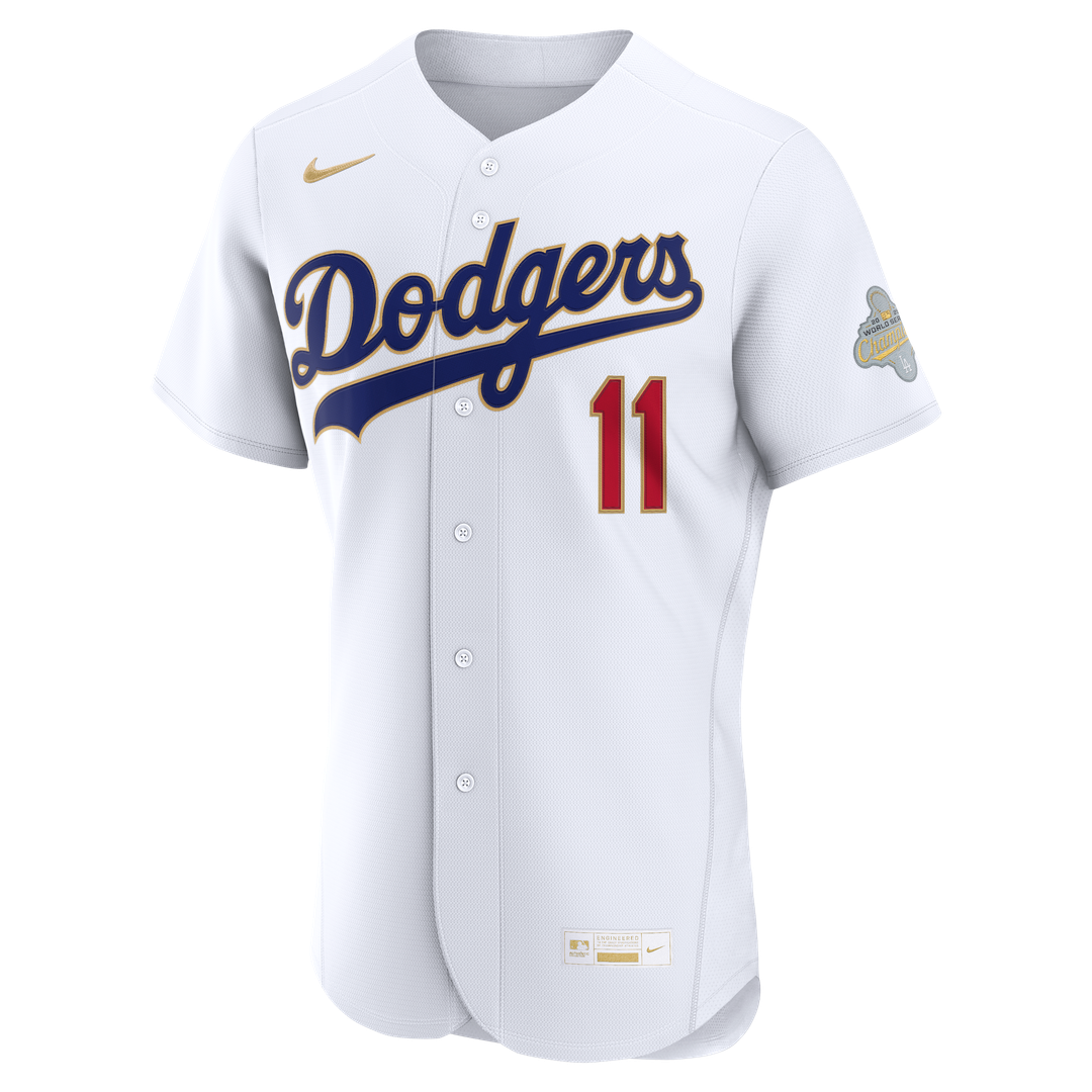 Los Angeles Dodgers Roki Sasaki 2026 Gold Collection Authentic Jersey - White