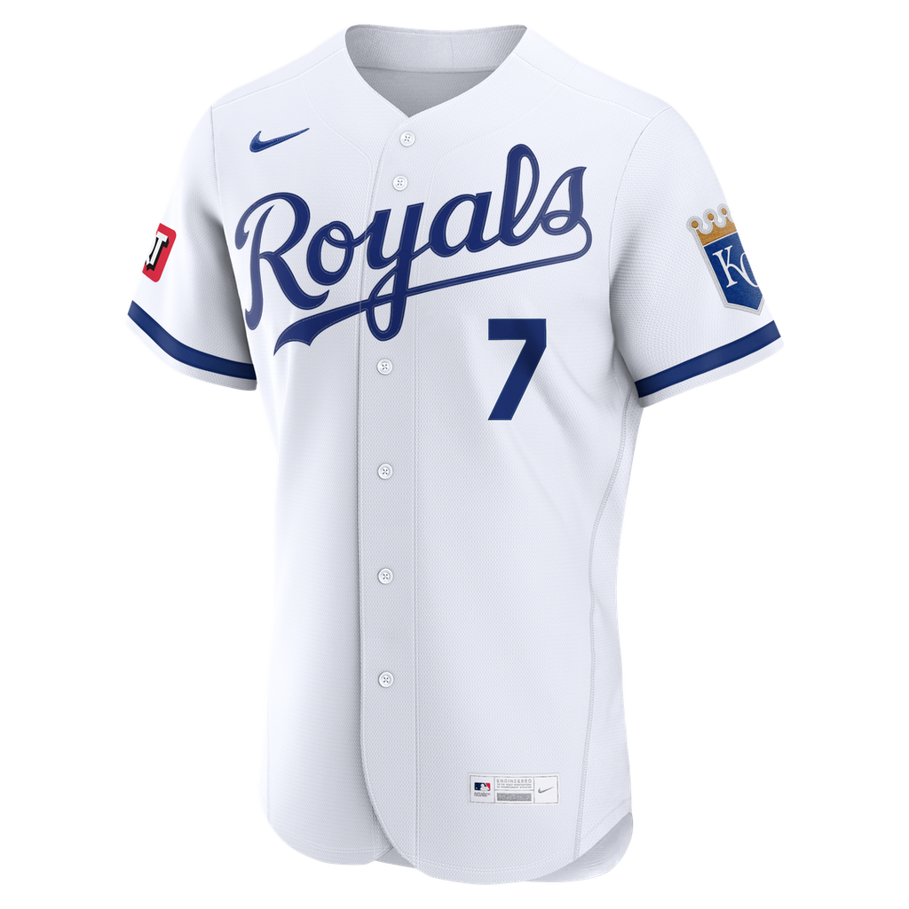 Kansas City Royals Bobby Witt Jr. Home Authentic Sponsor Patch Jersey - White