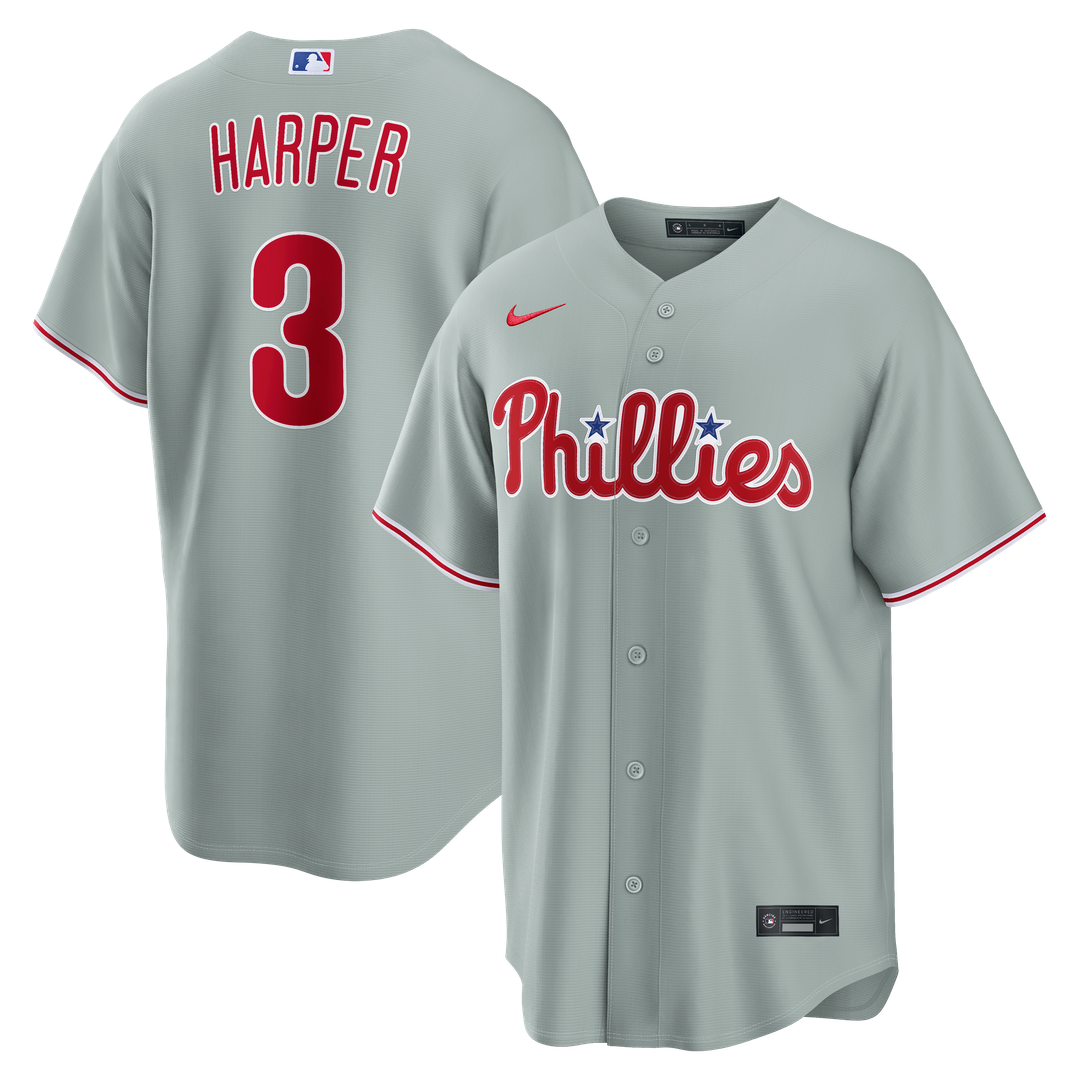 Philadelphia Phillies Bryce Harper Road Replica Jersey - Gray