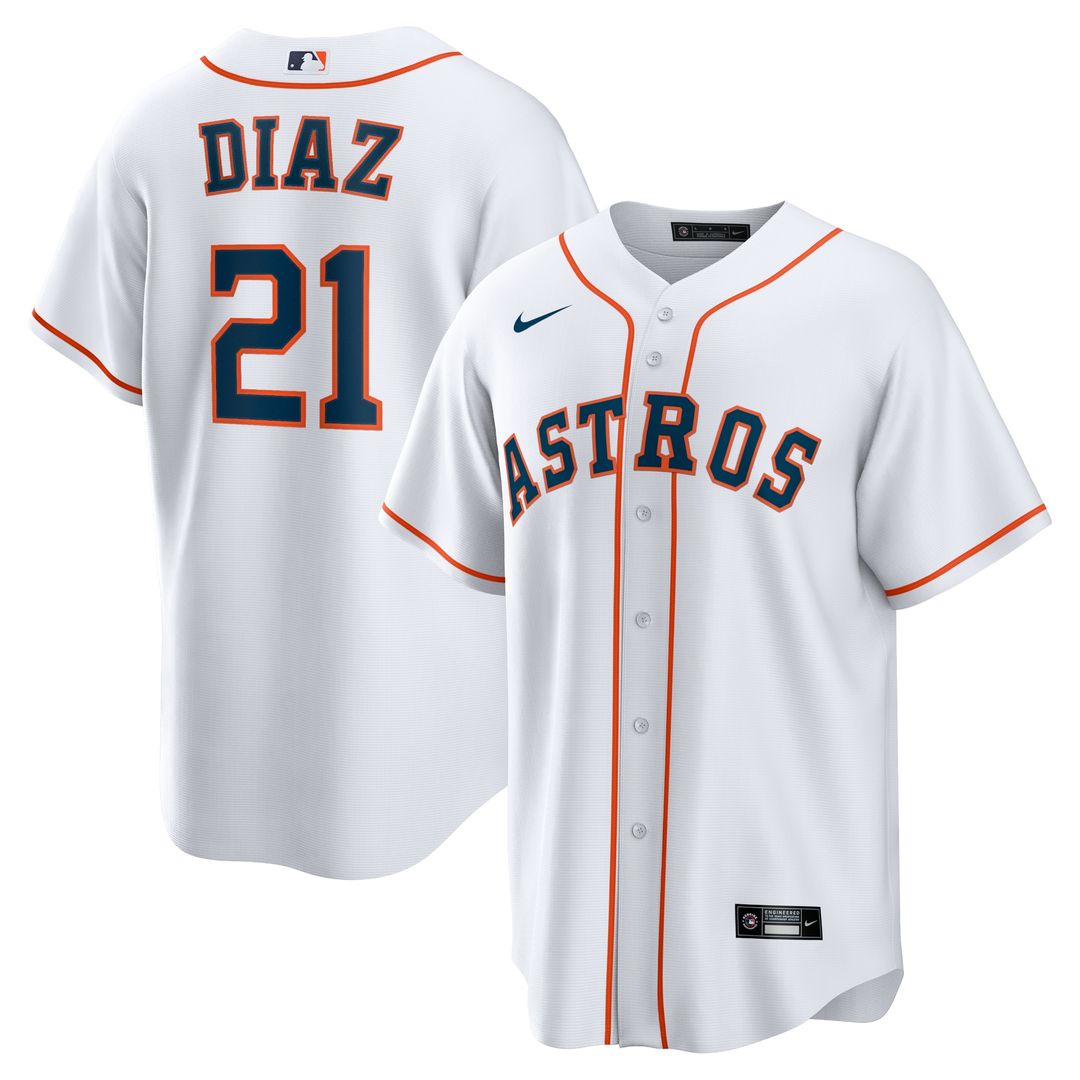 Houston Astros Yainer Diaz Home Replica Jersey - White