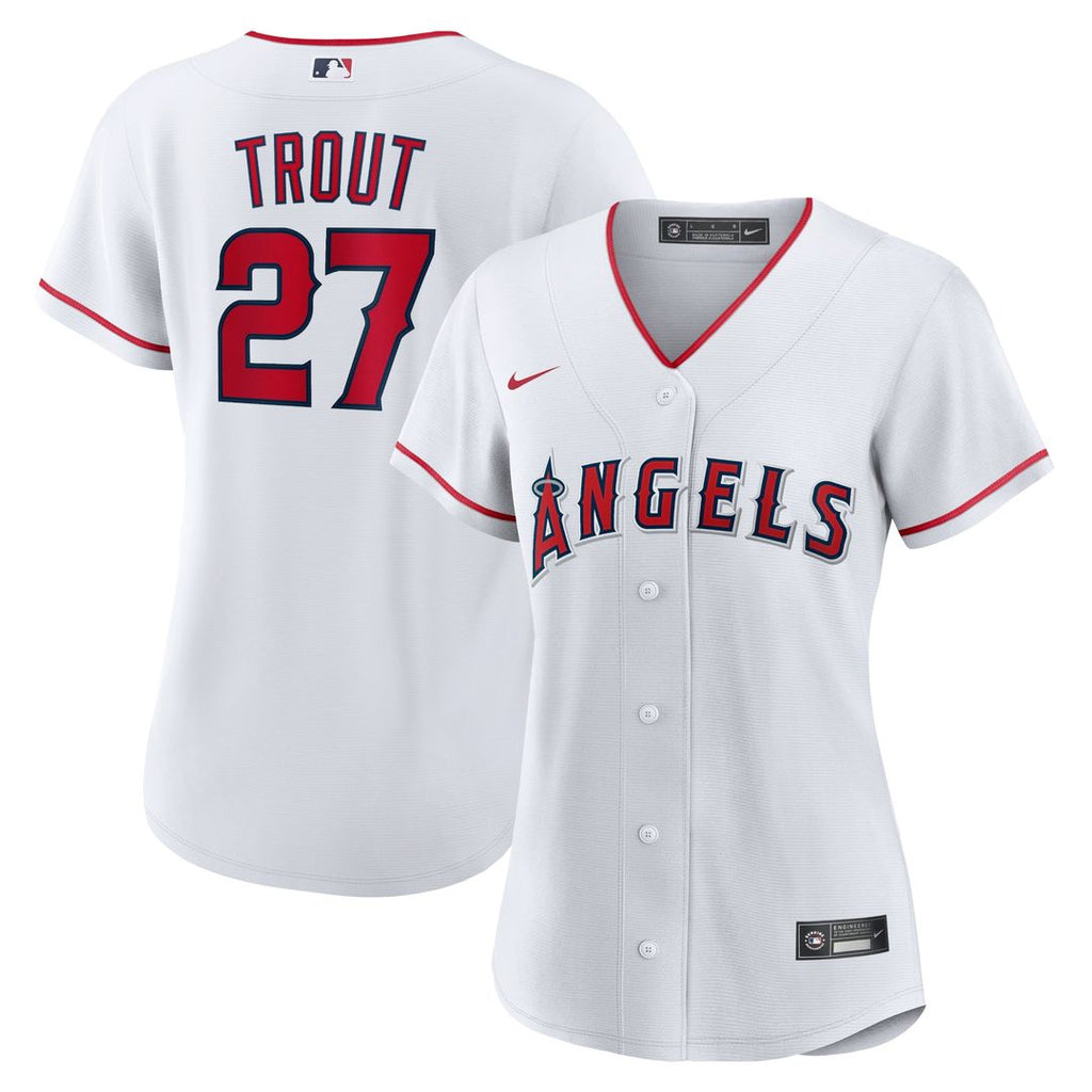 Los Angeles Angels Mike Trout Women's Home Replica Jersey - White