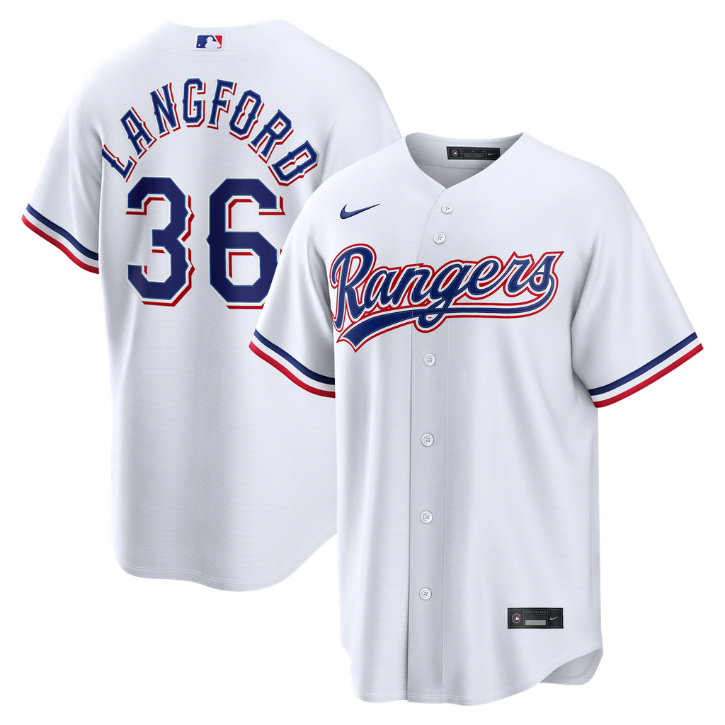 Texas Rangers Wyatt Langford Home Replica Jersey - White