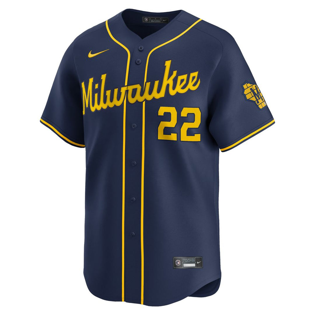 Milwaukee Brewers Christian Yelich Alternate Limited Jersey - Navy