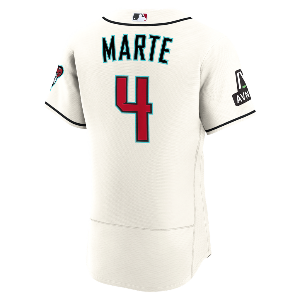 Arizona Diamondbacks Ketel Marte Home Authentic Sponsor Patch Jersey - Cream
