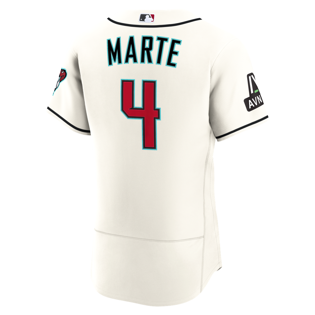 Arizona Diamondbacks Ketel Marte Home Authentic Sponsor Patch Jersey - Cream