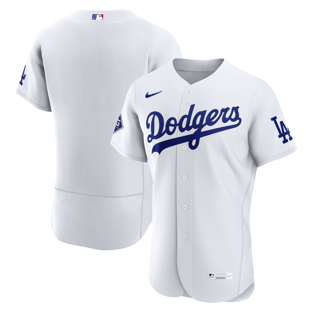 Los Angeles Dodgers Home Sponsor Patch Authentic Jersey - White