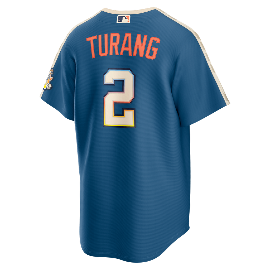Milwaukee Brewers Brice Turang 2026 City Connect Stadium Jersey - Mineral Blue