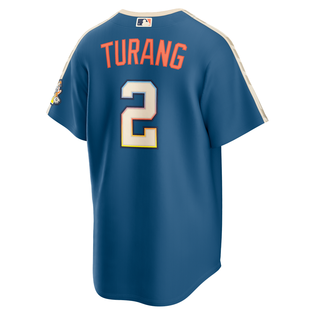 Milwaukee Brewers Brice Turang 2026 City Connect Stadium Jersey - Mineral Blue