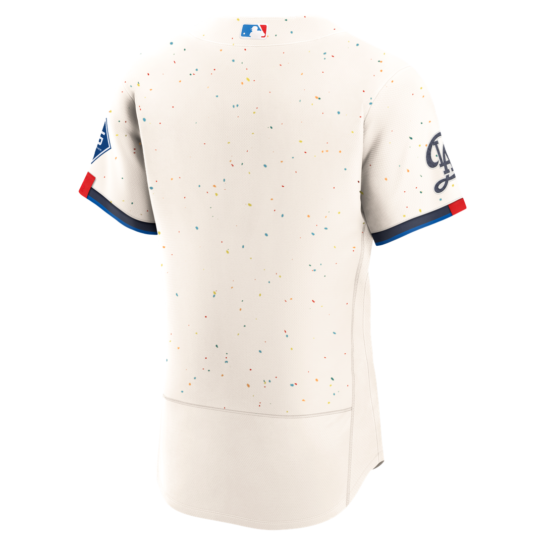 Los Angeles Dodgers City Connect Authentic Sponsor Patch Jersey - Cream