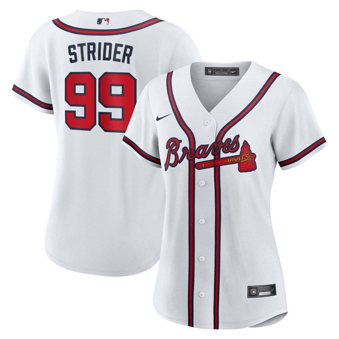 Atlanta Braves Spencer Strider Women's Home Replica Jersey - White