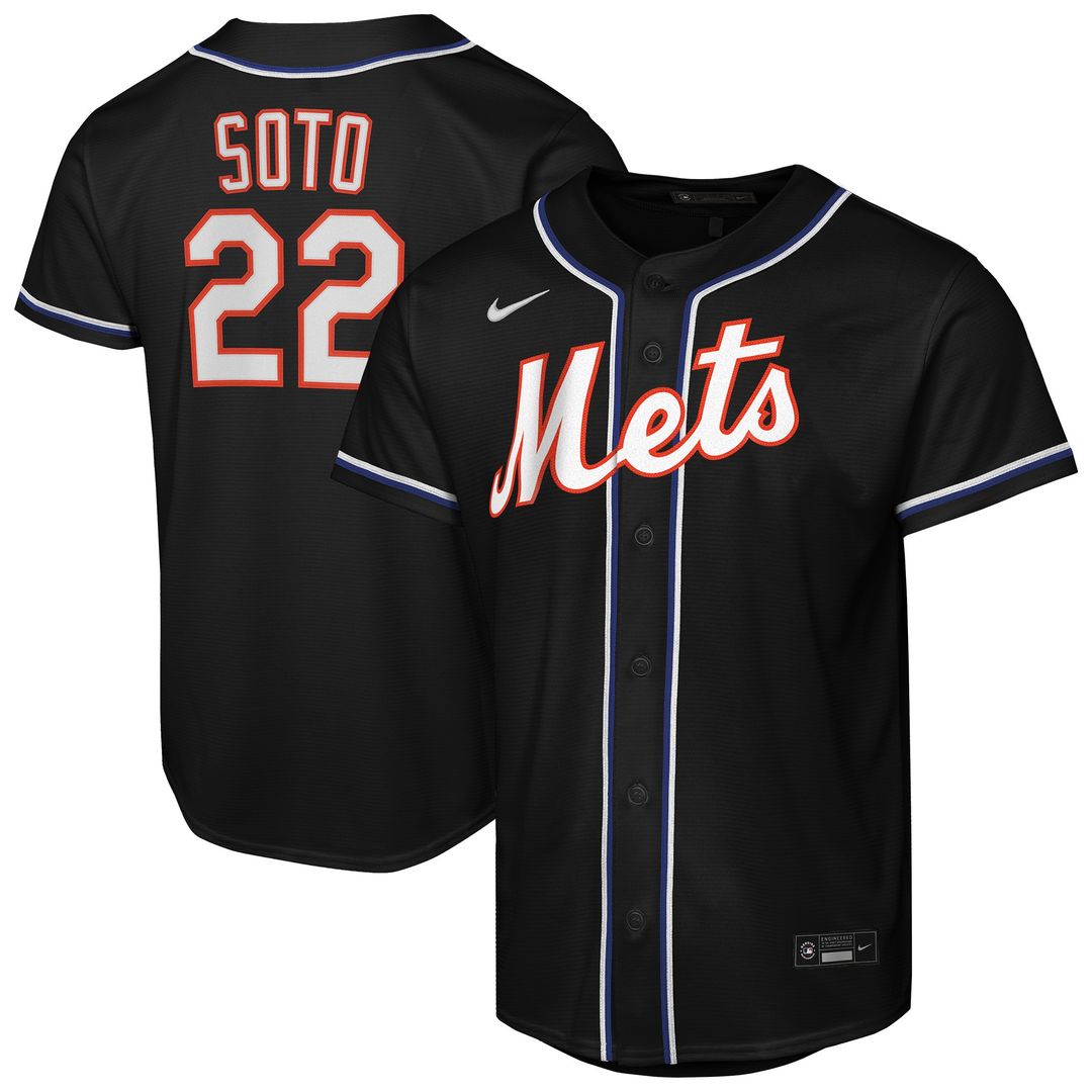 New York Mets Juan Soto Youth Fashion Replica Jersey - Black