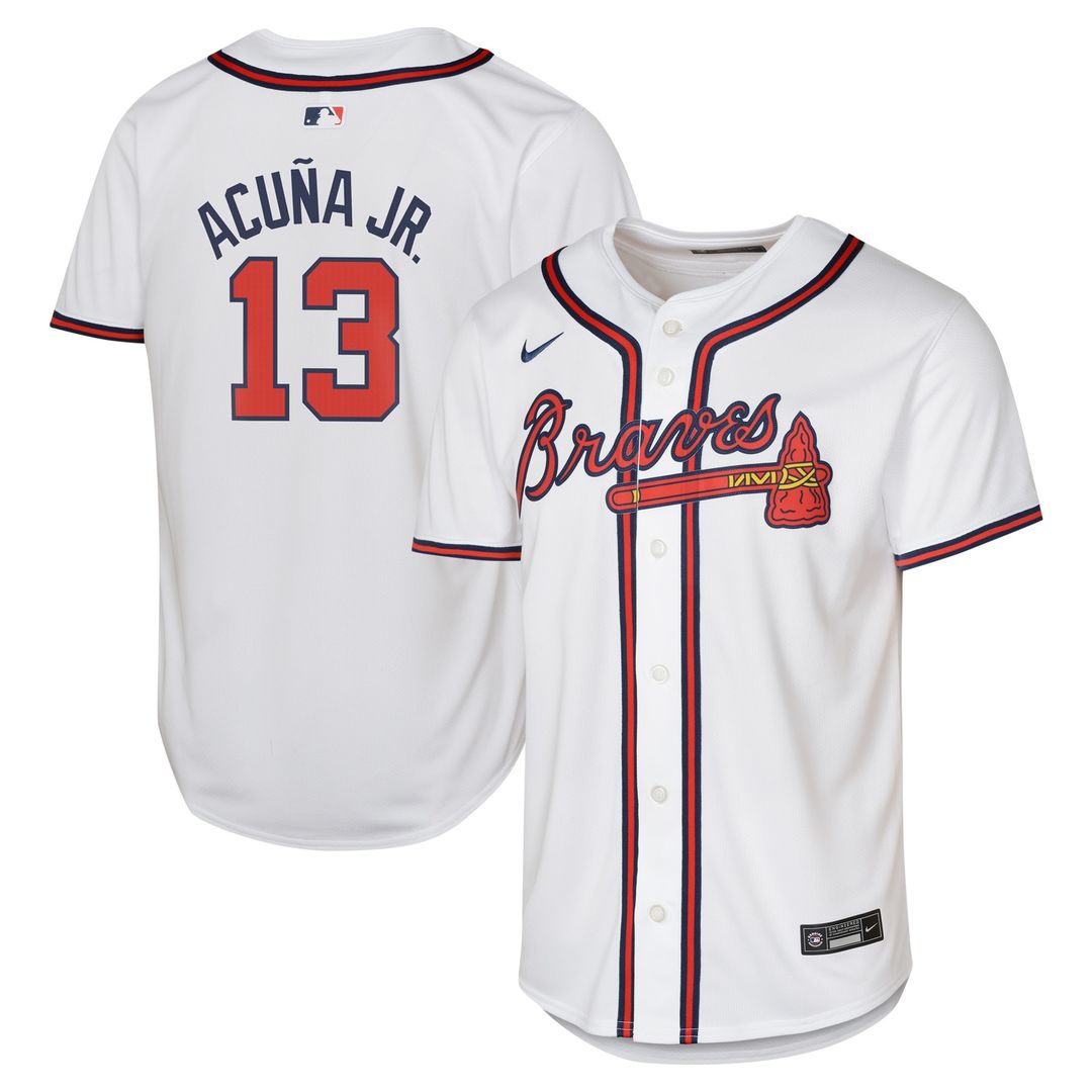 Atlanta Braves Ronald Acuña Jr. Youth Home Limited Jersey - White