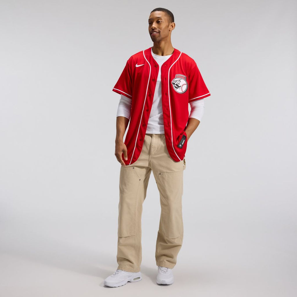 Cincinnati Reds Alternate Authentic Team Logo Jersey - Scarlet