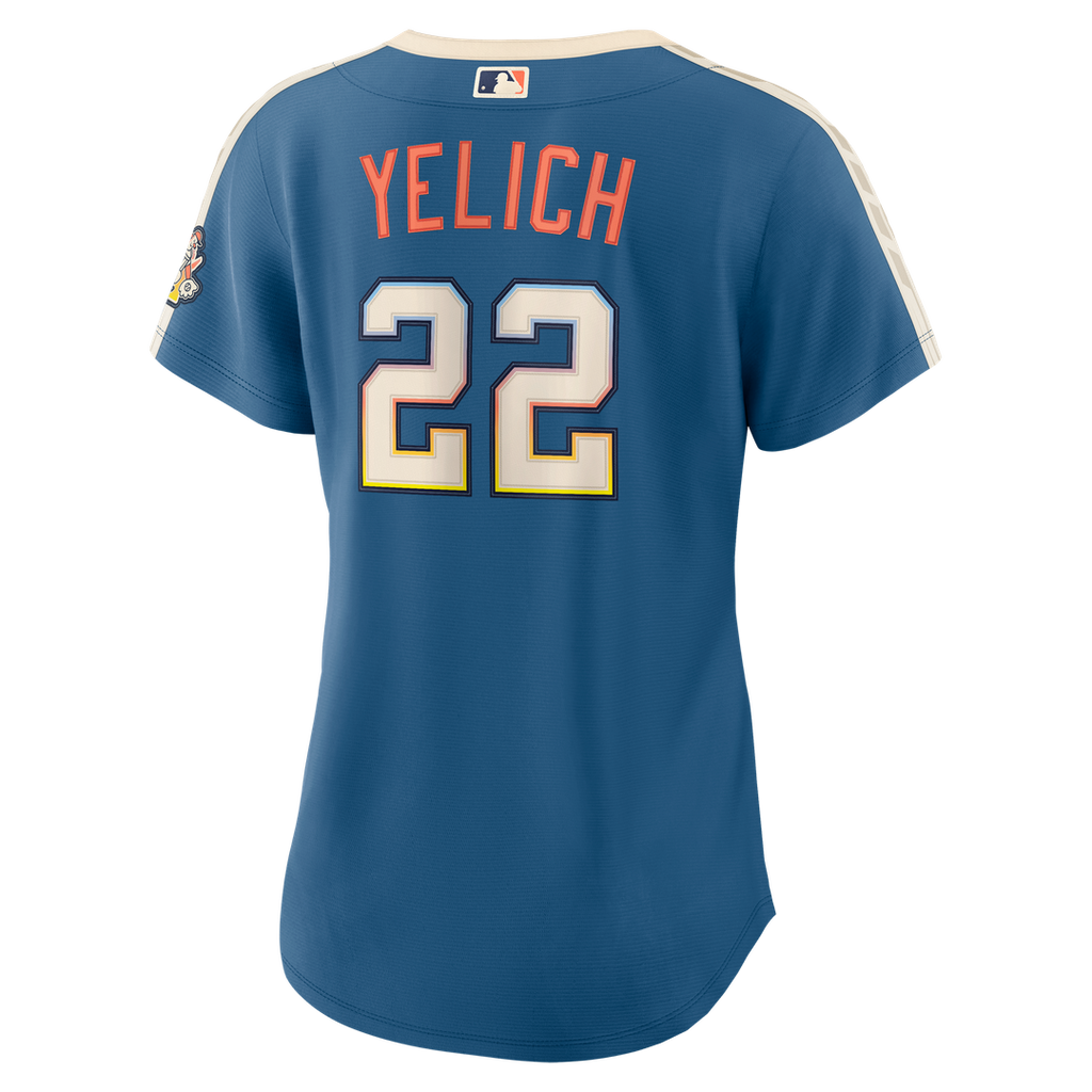 Milwaukee Brewers Christian Yelich Women's 2026 City Connect Stadium Jersey - Mineral Blue