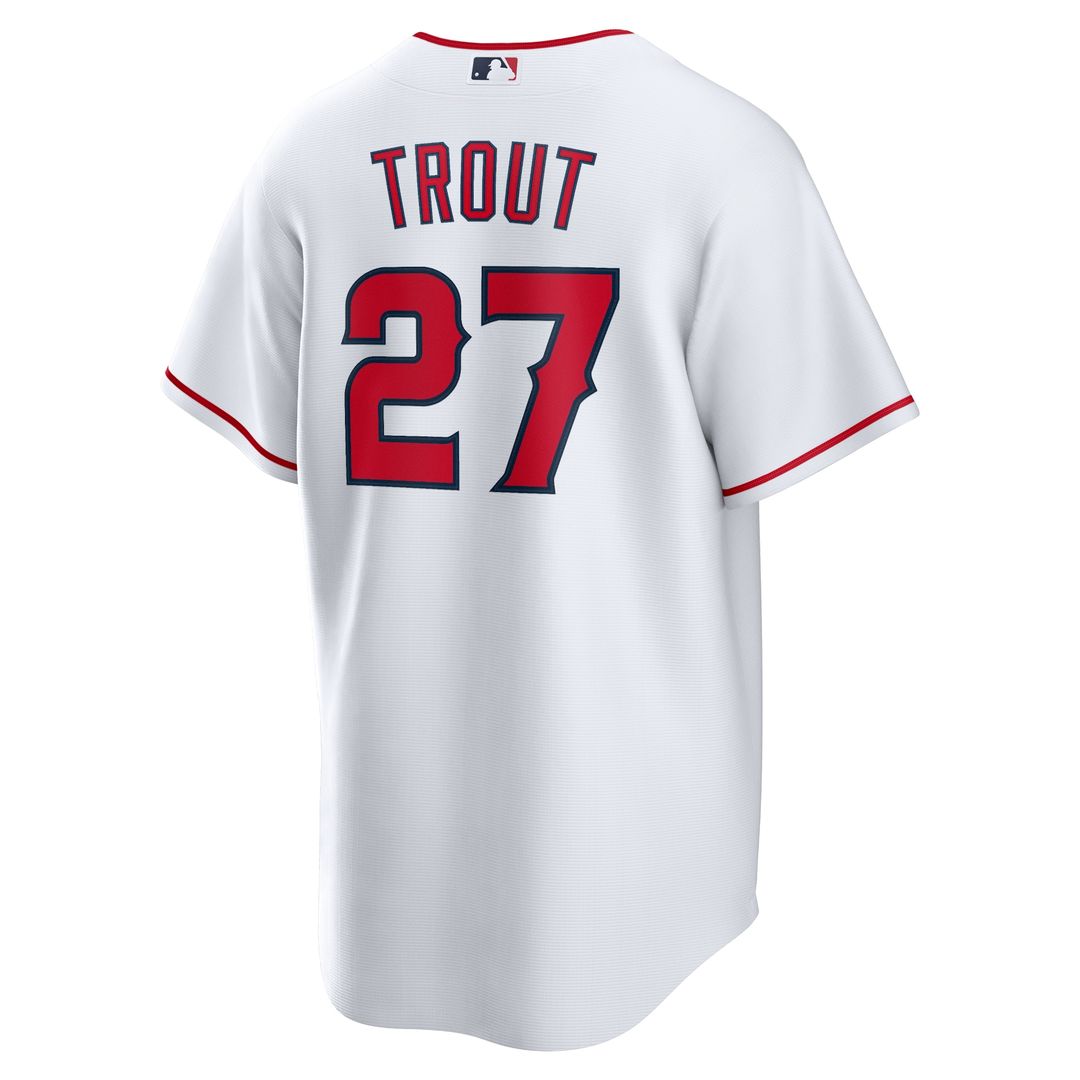Los Angeles Angels Mike Trout Home Replica Player Name Jersey - White
