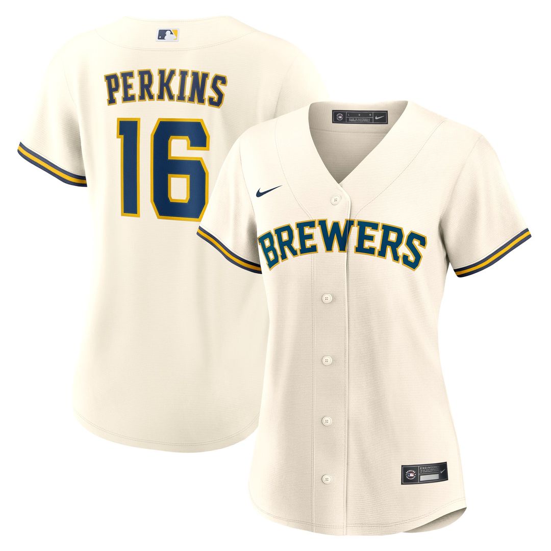 Milwaukee Brewers Blake Perkins Women's Home Replica Jersey - Cream