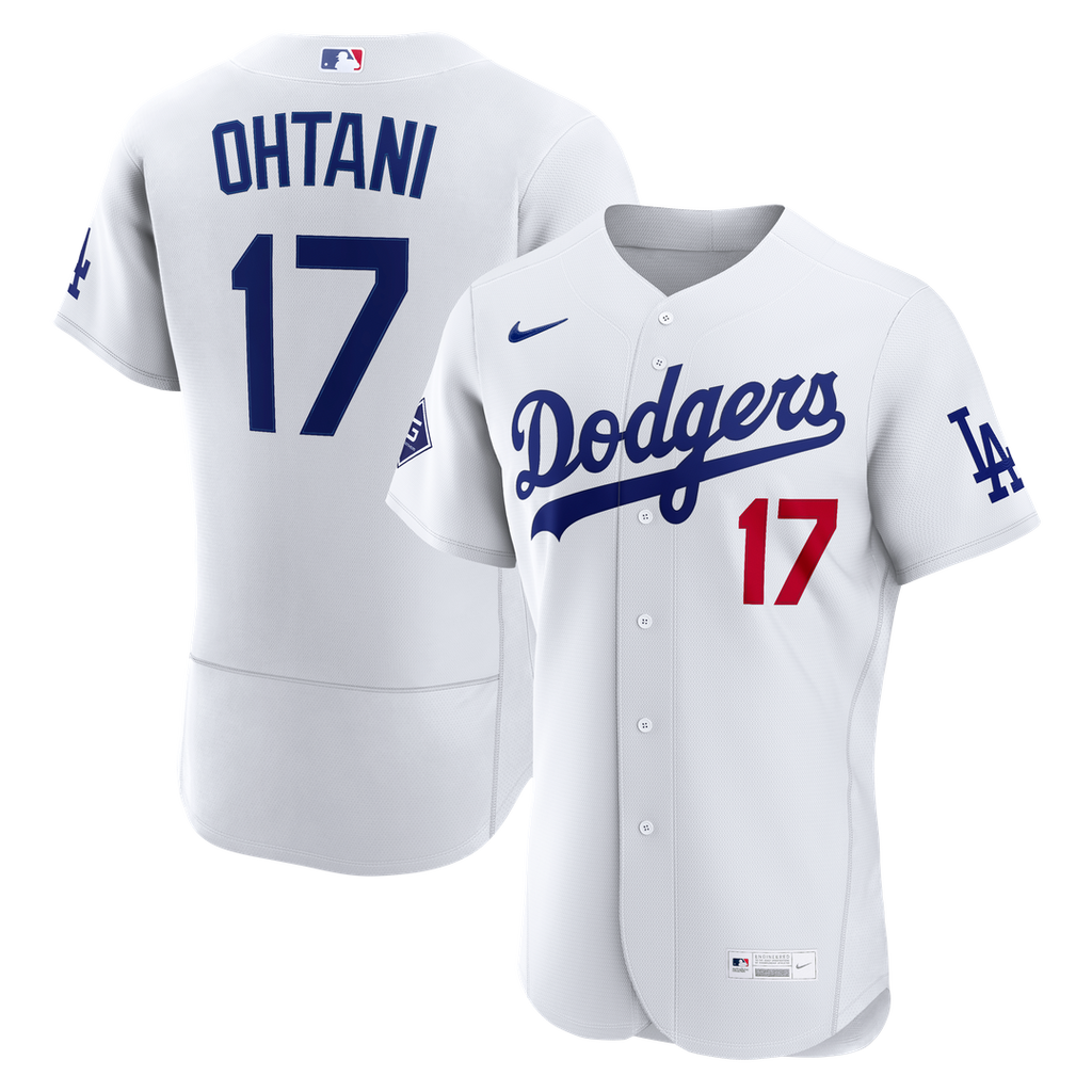 Los Angeles Dodgers Shohei Ohtani Home Authentic Sponsor Patch Jersey - White