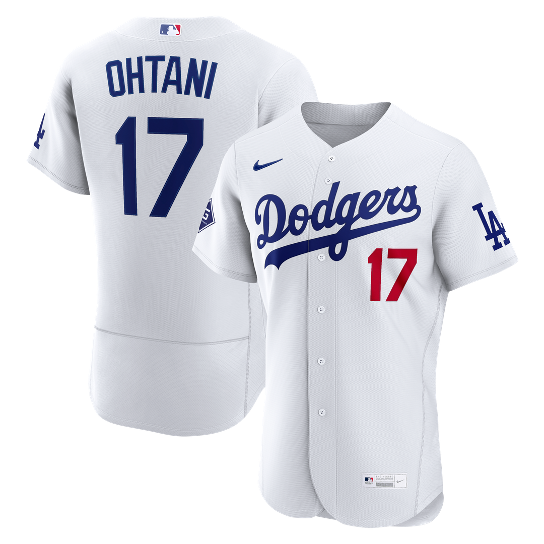 Los Angeles Dodgers Shohei Ohtani Home Authentic Sponsor Patch Jersey - White
