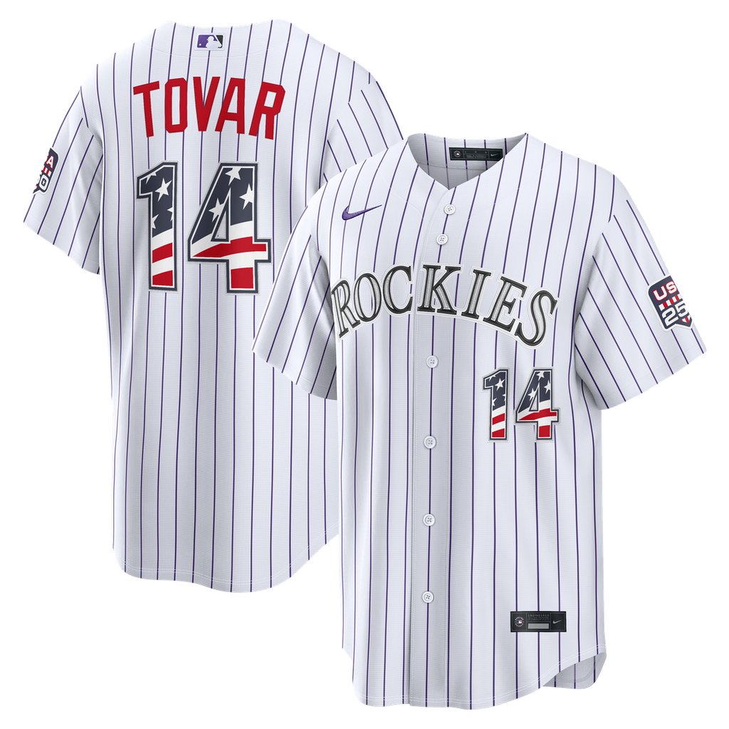 Colorado Rockies Ezequiel Tovar USA 250 Fourth of July Home Stadium Jersey - White