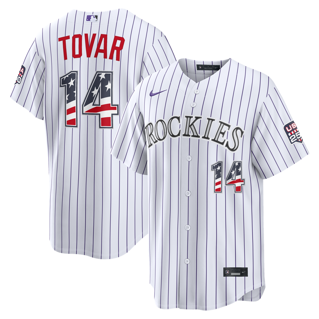Colorado Rockies Ezequiel Tovar USA 250 Fourth of July Home Stadium Jersey - White