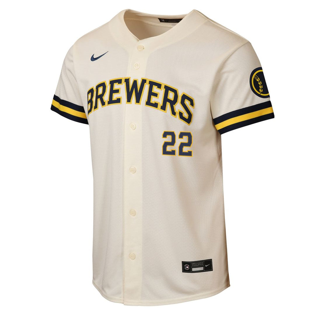 Milwaukee Brewers Christian Yelich Youth Road Stadium Jersey - Powder Blue