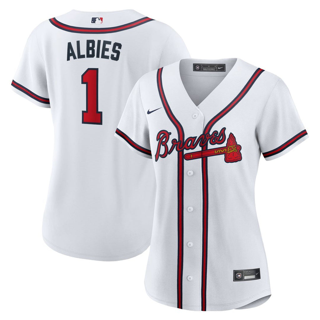 Atlanta Braves Ozzie Albies Women's Home Replica Jersey - White