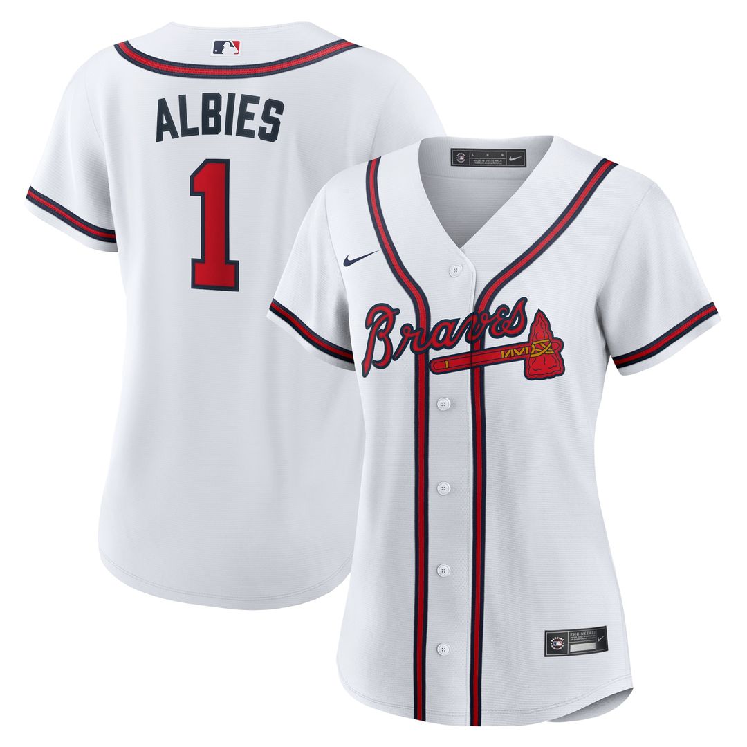 Atlanta Braves Ozzie Albies Women's Home Replica Jersey - White