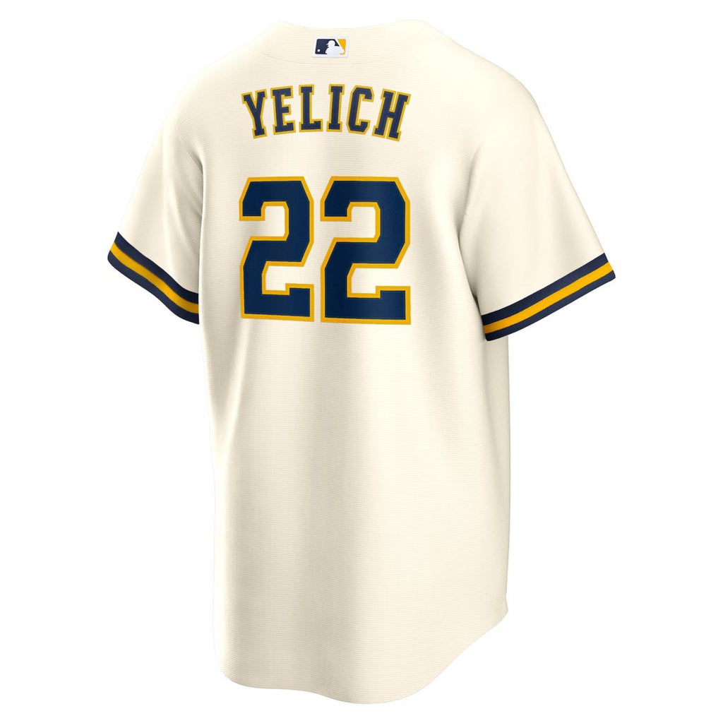 Milwaukee Brewers Christian Yelich Home Replica Jersey - Cream