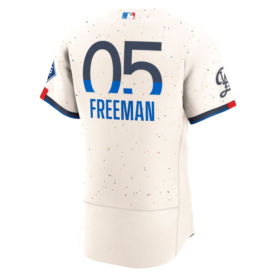 Los Angeles Dodgers Freddie Freeman City Connect Authentic Sponsor Patch Jersey - Cream