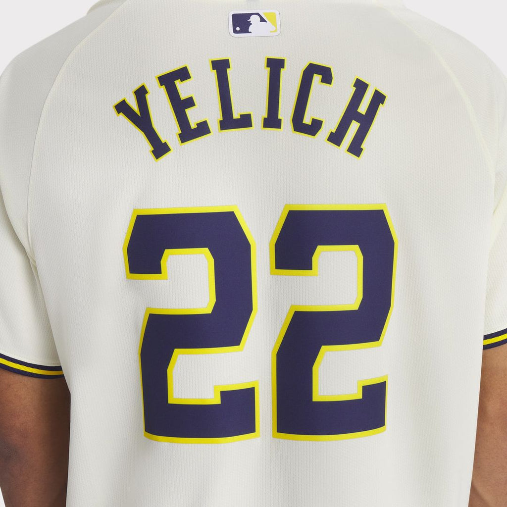 Milwaukee Brewers Christian Yelich Home Limited Jersey - Cream