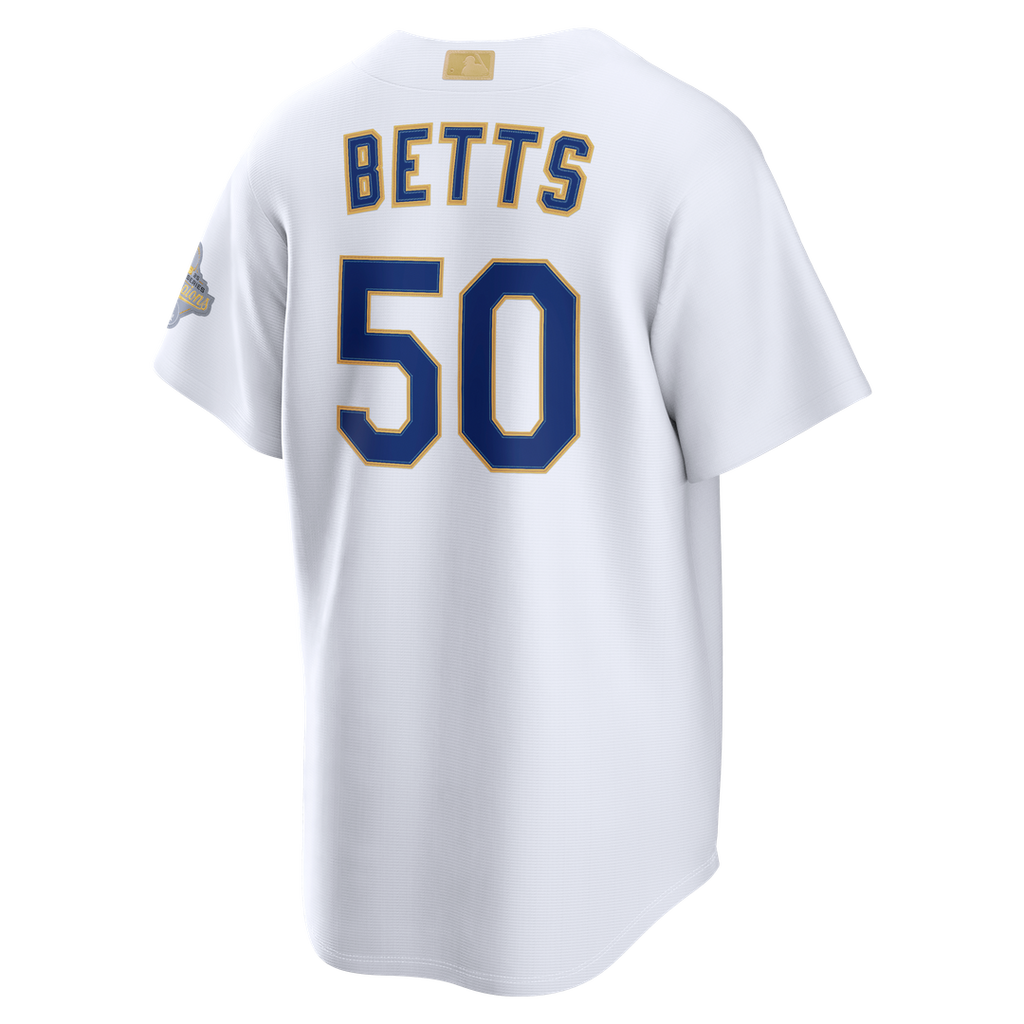 Los Angeles Dodgers Mookie Betts 2026 Gold Collection Stadium Jersey - White