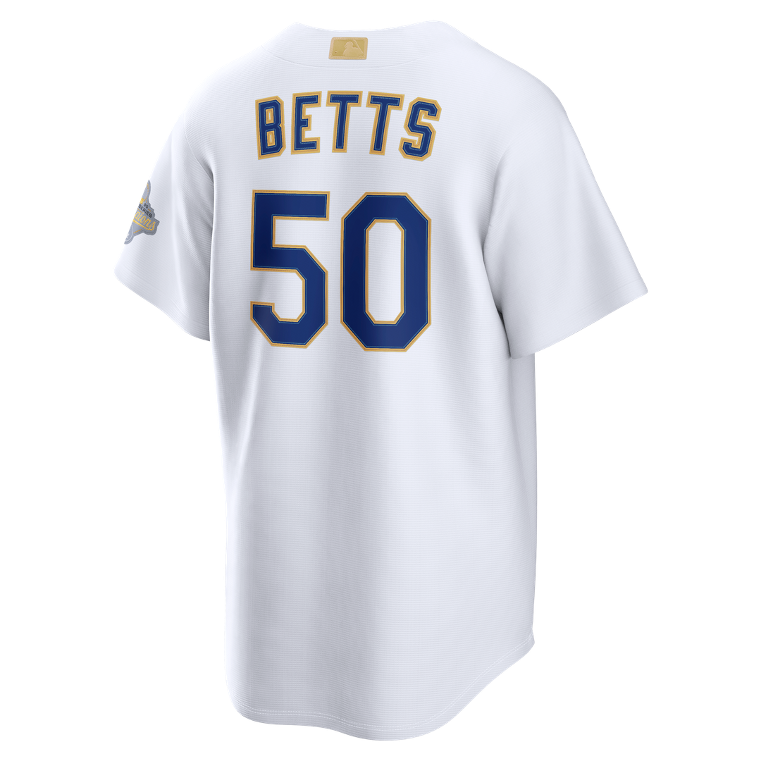 Los Angeles Dodgers Mookie Betts 2026 Gold Collection Stadium Jersey - White