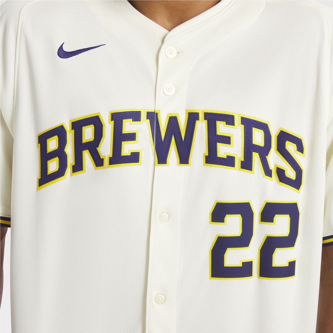 Milwaukee Brewers Christian Yelich Home Limited Jersey - Cream