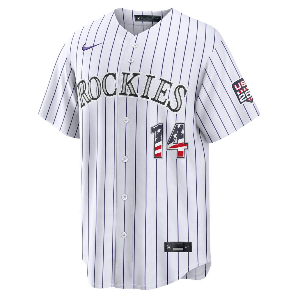 Colorado Rockies Ezequiel Tovar USA 250 Fourth of July Home Stadium Jersey - White