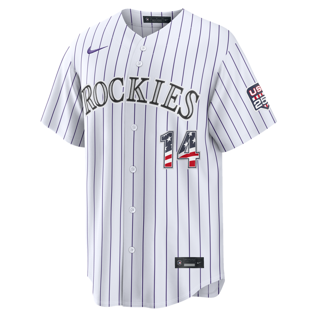 Colorado Rockies Ezequiel Tovar USA 250 Fourth of July Home Stadium Jersey - White