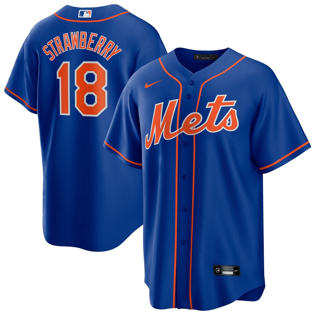 New York Mets Darryl Strawberry Alternate Replica Jersey - Royal