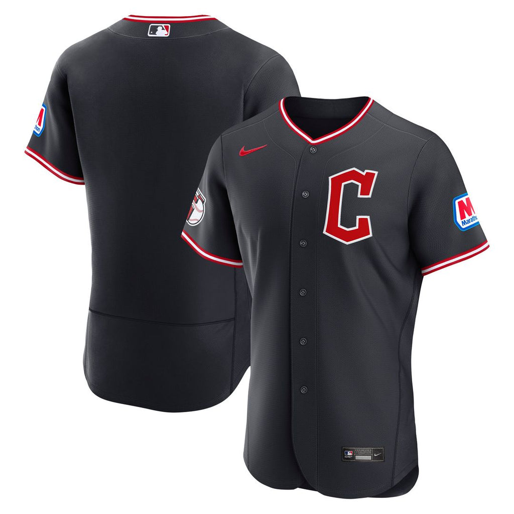 Cleveland Guardians Alternate Authentic Sponsor Patch Jersey - Navy