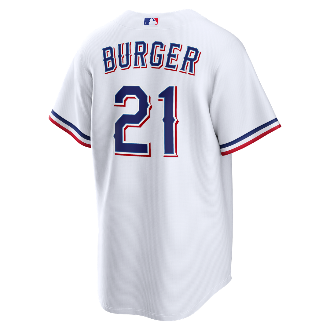 Texas Rangers Jake Burger Home Replica Jersey - White